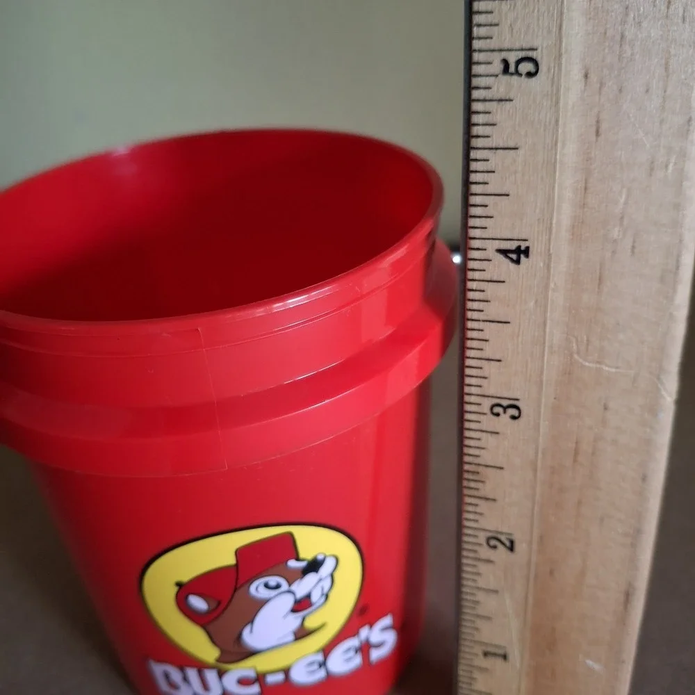 Set Of 10 Buc-ee's Miniature Red Plastic Bucket 4.5